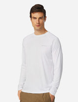 Baleaf Men's UPF50+ Long Sleeved Loose Fit Casual T-Shirt aga002 White Side