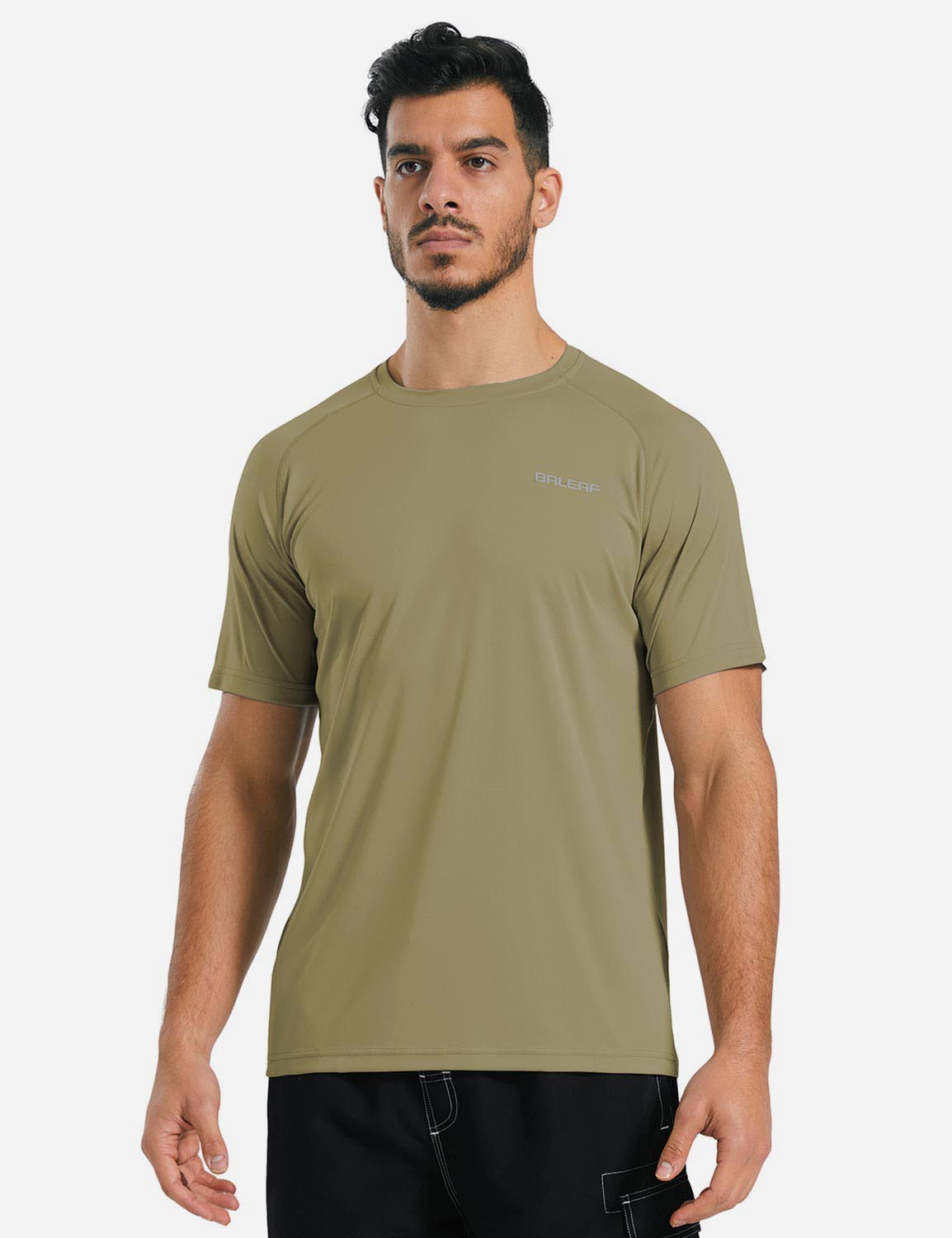 Baleaf Men's UPF50+ Crew-Neck Casual T Shirt aga014 Slate Green Front