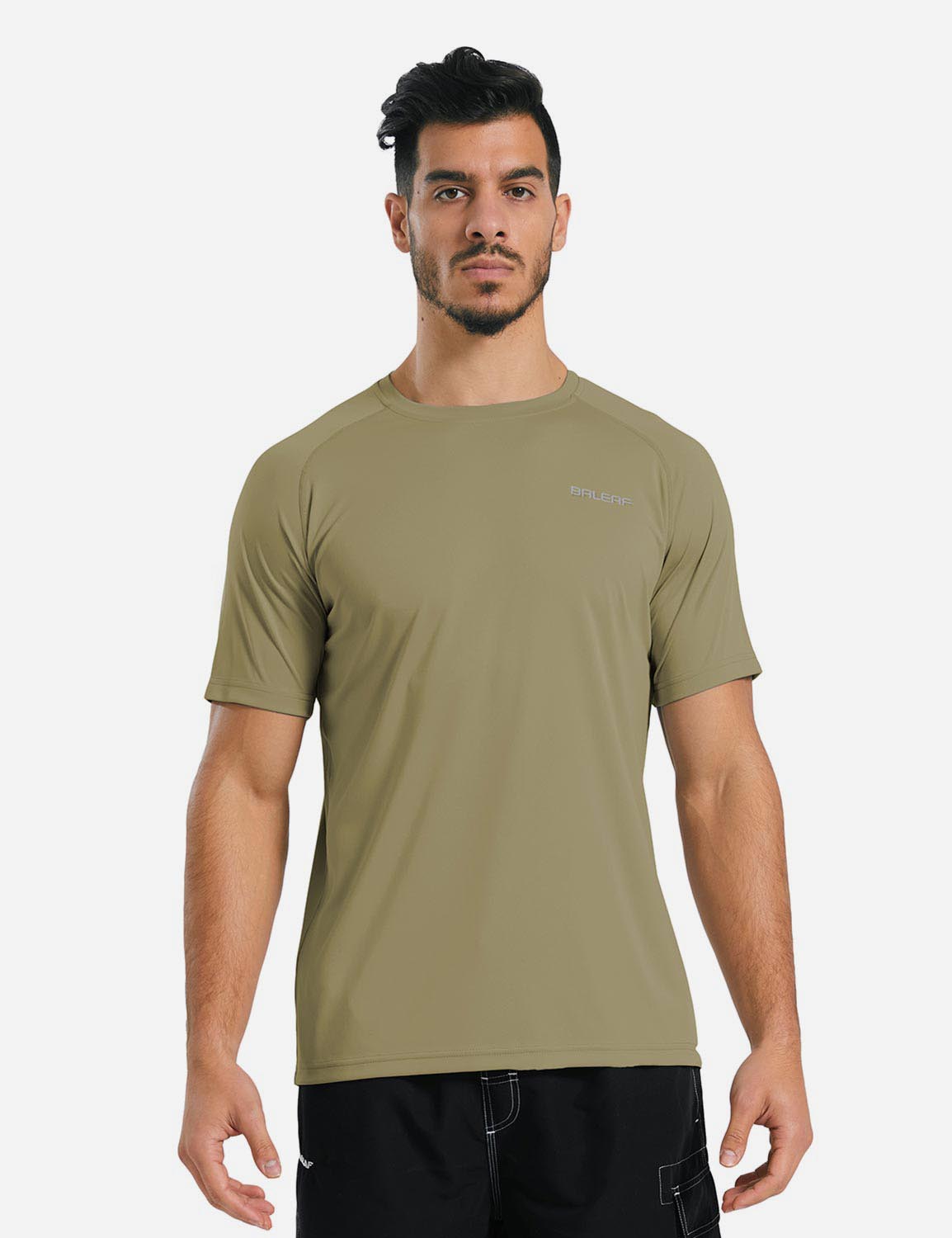 Baleaf Men's UPF50+ Crew-Neck Casual T Shirt aga014 Slate Green Front