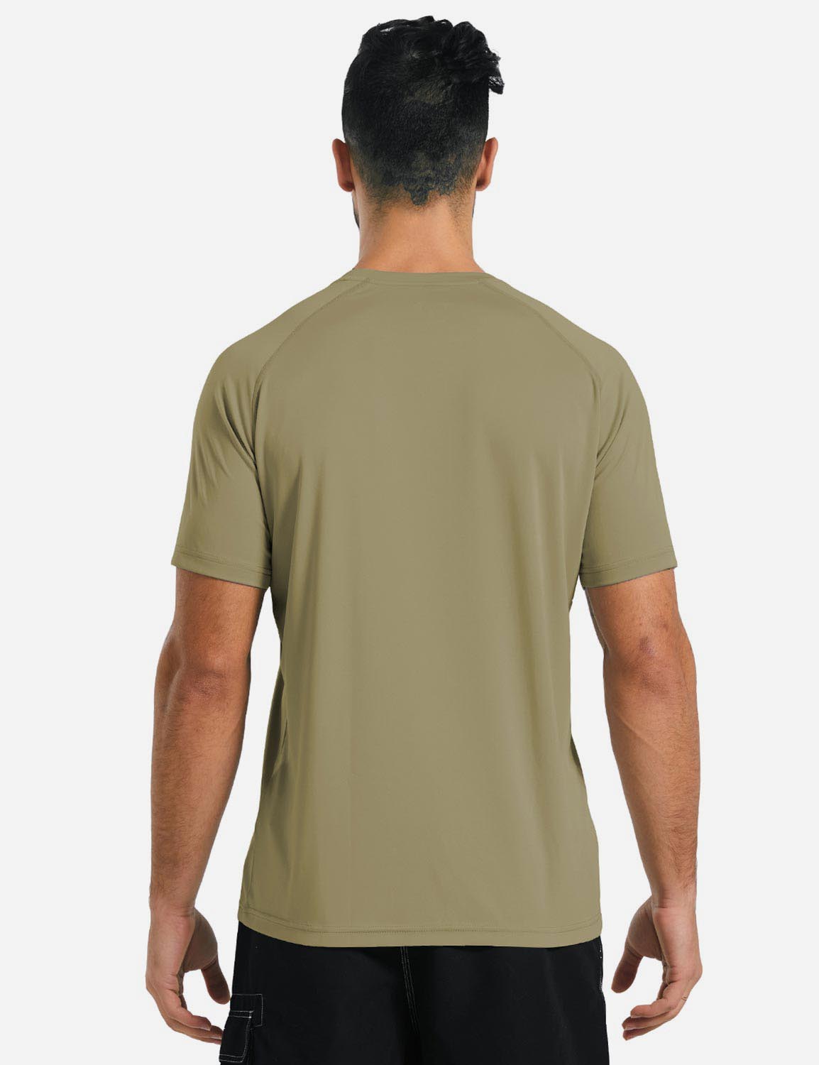 Baleaf Men's UPF50+ Crew-Neck Casual T Shirt aga014 Slate Green Back