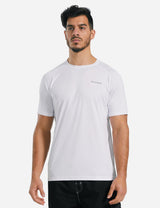 Baleaf Men's UPF50+ Crew-Neck Casual T Shirt aga014 White Side