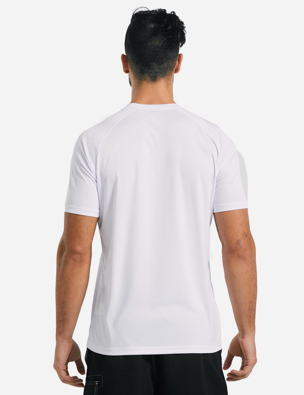 Baleaf Men's UPF50+ Crew-Neck Casual T Shirt aga014 White Back