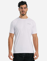 Baleaf Men's UPF50+ Crew-Neck Casual T Shirt aga014 White Front