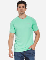 Baleaf Men's UPF50+ Crew-Neck Casual T Shirt aga014 Light Green Front