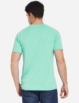 Baleaf Men's UPF50+ Crew-Neck Casual T Shirt aga014 Light Green Back