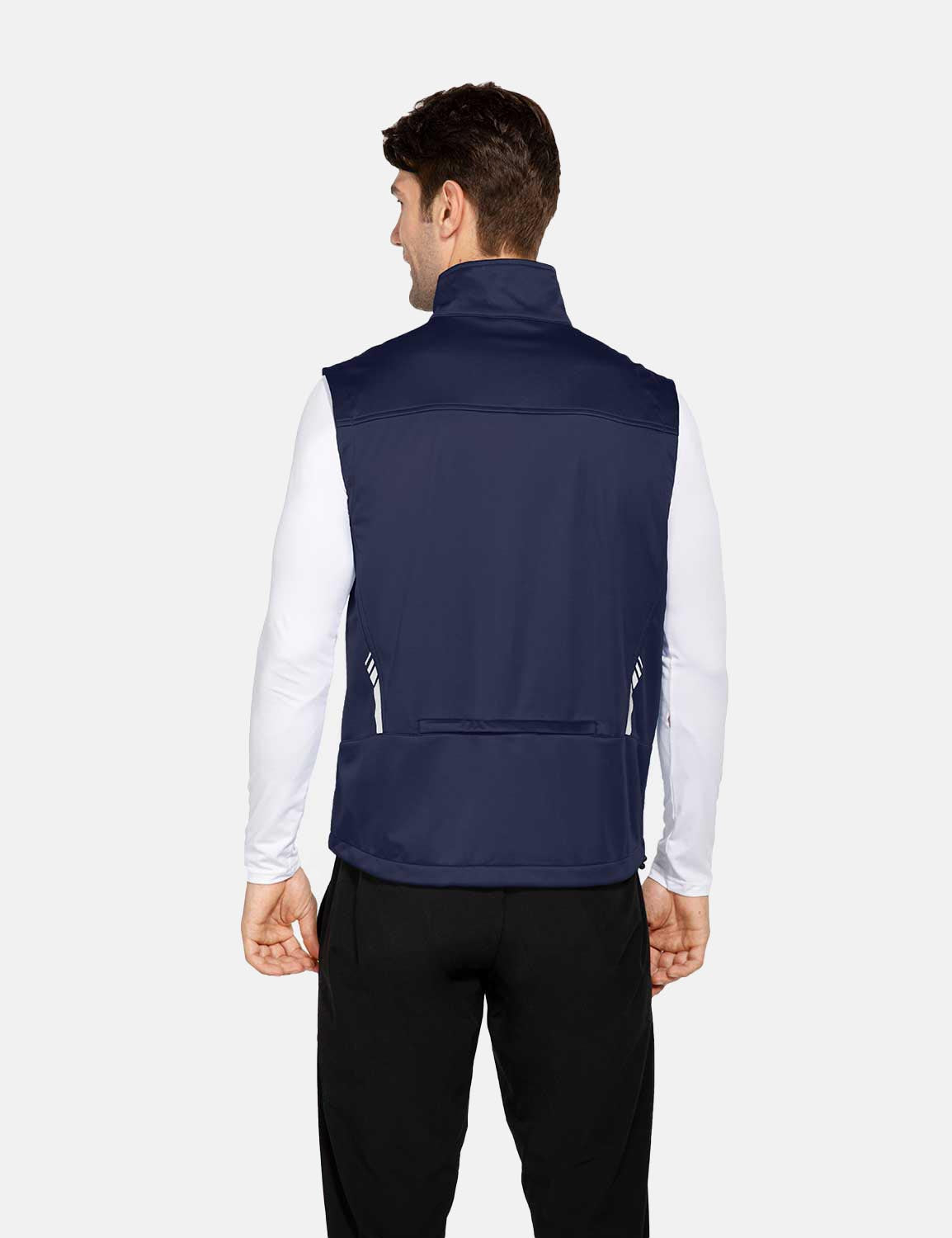 Baleaf Men's Lightweight Wind & Waterproof Pocketed Outdoor Vest aga100 Blue Back