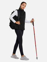 Baleaf Womens Windproof & Waterproof Sleeveless Vest w Full Zip Pocket aga106 Black Full