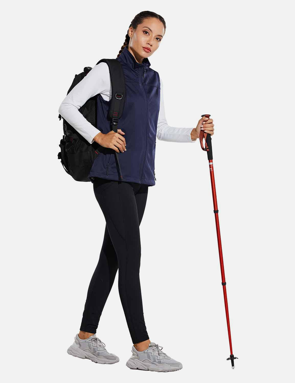Baleaf Womens Windproof & Waterproof Sleeveless Vest w Full Zip Pocket aga106 Navy Blue Full