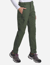 Baleaf Women's Fleece Wind- & Waterproof Moutaineering Outdoor Pants agb010 Army Green Side