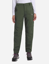 Baleaf Women's Fleece Wind- & Waterproof Moutaineering Outdoor Pants agb010 Army Green Front