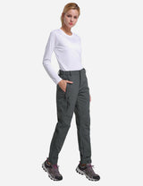 Baleaf Women's Fleece Wind- & Waterproof Moutaineering Outdoor Pants agb010 Gray Full