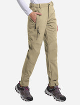 Baleaf Women's Fleece Wind- & Waterproof Moutaineering Outdoor Pants agb010 Khaki  Side