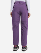 Baleaf Women's Fleece Wind- & Waterproof Moutaineering Outdoor Pants agb010 Purple Back