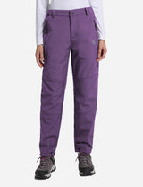 Baleaf Women's Fleece Wind- & Waterproof Moutaineering Outdoor Pants agb010 Purple Front