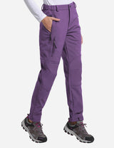 Baleaf Women's Fleece Wind- & Waterproof Moutaineering Outdoor Pants agb010 Purple Side