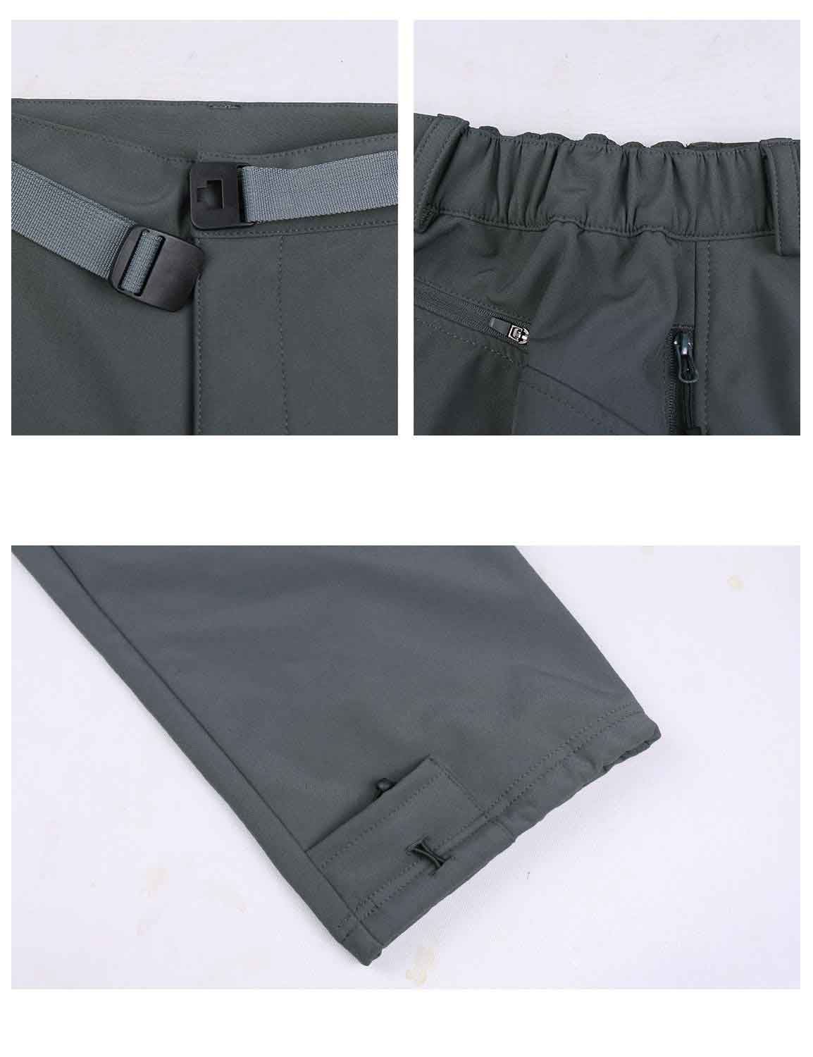 Baleaf Women's Fleece Wind- & Waterproof Moutaineering Outdoor Pants agb010 Gray Details