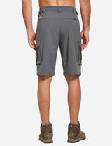 Baleaf Men's UPF50+ Lightweight Breathable Quick Dry Cargo Shorts agb028 Dark Grey Back