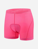 Baleaf Women's 4'' 3D Padded Compression Mountain Bike Mesh Shorts cai009 Pink Front