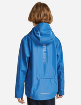 Baleaf Kid's Waterproof Outdoor Hooded Cycling Rain Jacket cai037 Princess Blue Back