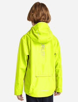 Baleaf Kid's Waterproof Outdoor Hooded Cycling Rain Jacket cai037 Yellow Back
