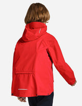 Baleaf Kid's Waterproof Outdoor Hooded Cycling Rain Jacket cai037 Tomato Red Back Detail