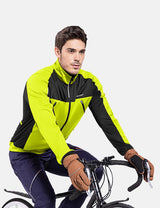 Baleaf Men's Windproof Thermal Softshell Cycling Jacket cai044 Green Full