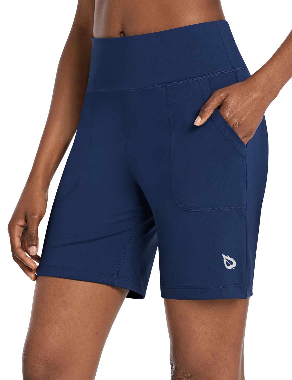 Baleaf Women's High Rise Athletic Relaxed Fit Pocketed Shorts Estate Blue with Pockets