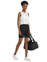 Baleaf Women's High Rise Athletic Relaxed Fit Pocketed Shorts Black Full