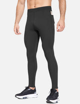 Baleaf Men's Pocketed High Rise Ankle Zip DWR Thermal Tights