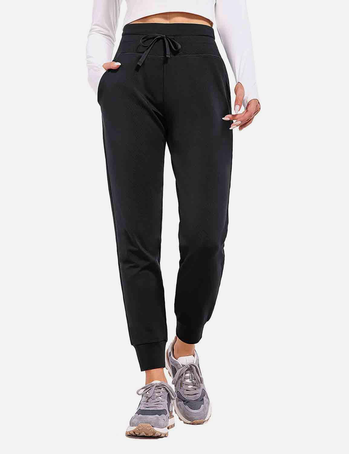BALEAF Women's Sweatpants Joggers Cotton Yoga Lounge Sweat Pants Casual  Running Tapered Pants with Pockets Black Size XXXL 