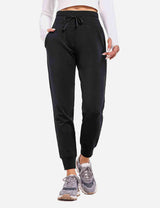 Baleaf Women's Laureate 27" Water-Resistant Thermal Joggers cbh037 Black Front
