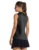 Baleaf Womens UPF40+ Quick-Dry Collarless V Neck Tank Top cfa002 Black Back