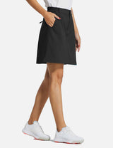 Baleaf Womens UPF 50+ High Rise Waterproof Flared Skirt w Zippered Pocket cga003 Black Side