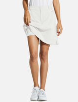 Baleaf Womens UPF 50+ High Rise Waterproof Flared Skirt w Zippered Pocket cga003 White Front