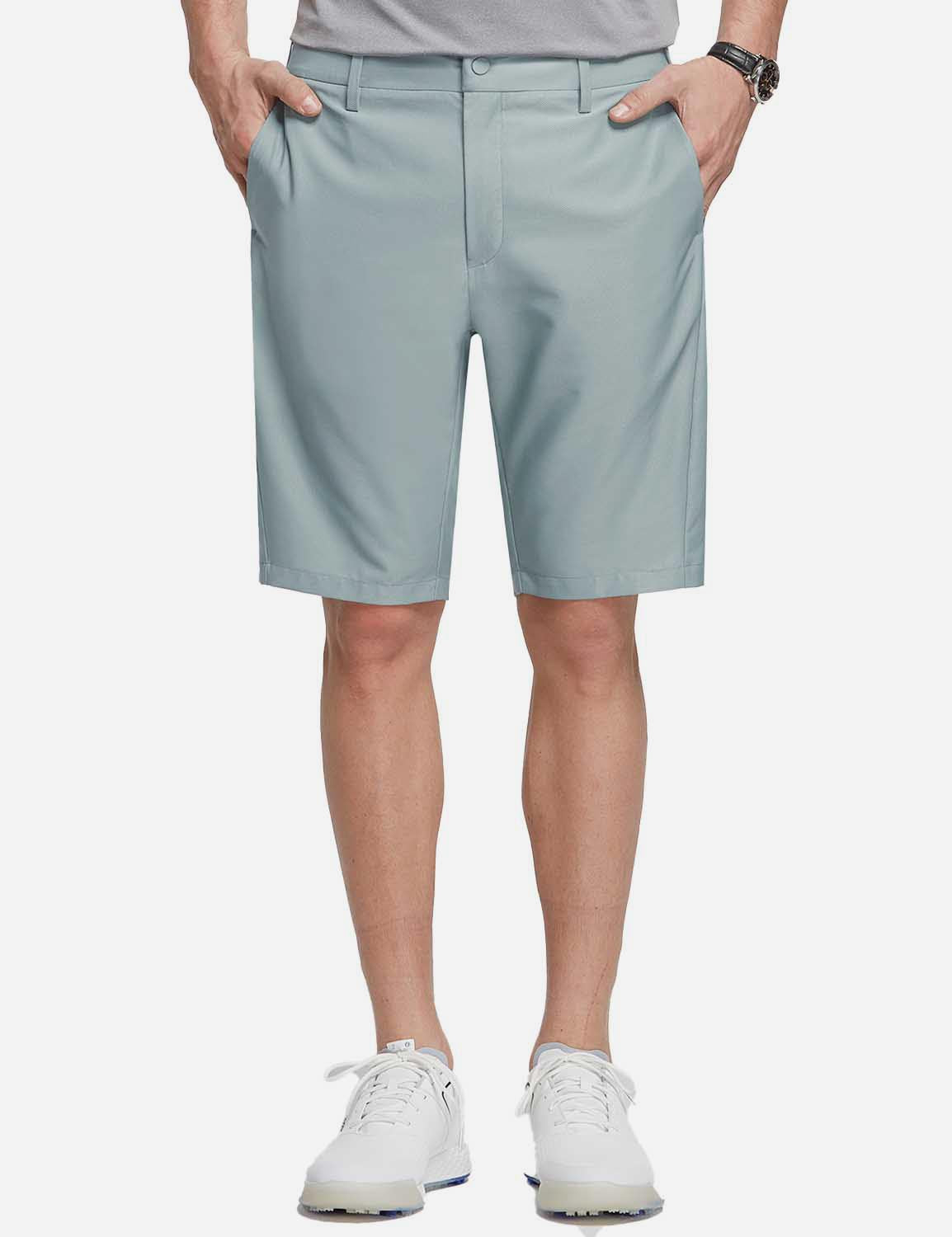 Baleaf Men's 10' UPF 50+ Lightweight Golf Shorts w Zipper Pockets cga005 Blue Front