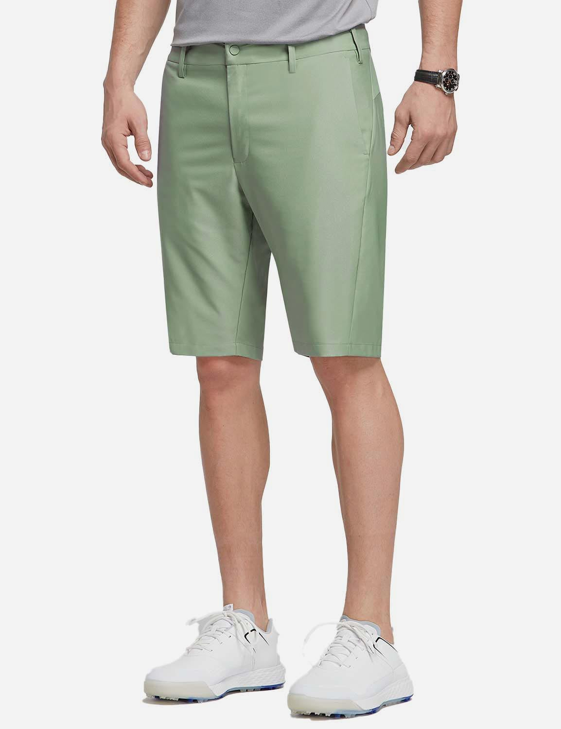 Baleaf Men's 10' UPF 50+ Lightweight Golf Shorts w Zipper Pockets cga005 Green Side