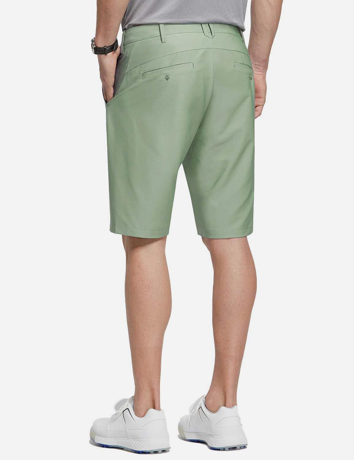Baleaf Men's 10' UPF 50+ Lightweight Golf Shorts w Zipper Pockets cga005 Green Back