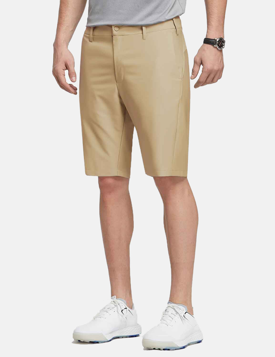Baleaf Men's 10' UPF 50+ Lightweight Golf Shorts w Zipper Pockets cga005 Khaki Side