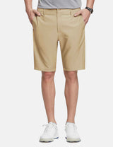 Baleaf Men's 10' UPF 50+ Lightweight Golf Shorts w Zipper Pockets cga005 Khaki Front