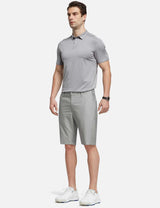 Baleaf Men's 10' UPF 50+ Lightweight Golf Shorts w Zipper Pockets cga005 Gray Full