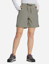 Baleaf Womens UPF50+ 7'' Hiking Stretchy Pocketed Shorts cga006 Gray Front