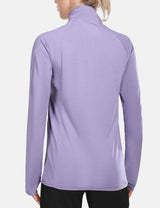 BALEAF Women's UPF 50+ Long Sleeve Zip Pocketed Lightweight Jackets cga018 Lavender Back