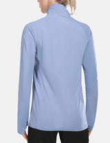 BALEAF Women's UPF 50+ Long Sleeve Zip Pocketed Lightweight Jackets cga018 Lavender Lustre Back