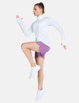 BALEAF Women's UPF 50+ Long Sleeve Zip Pocketed Lightweight Jackets cga018 Lucent White Full