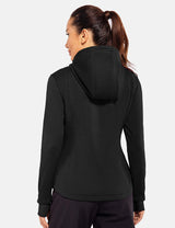Baleaf Women's Triumph Thermal Water-Resistant Hooded Jacket cga030 Black Back
