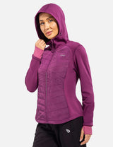Baleaf Women's Triumph Thermal Water-Resistant Hooded Jacket cga030 Dark Purple Side