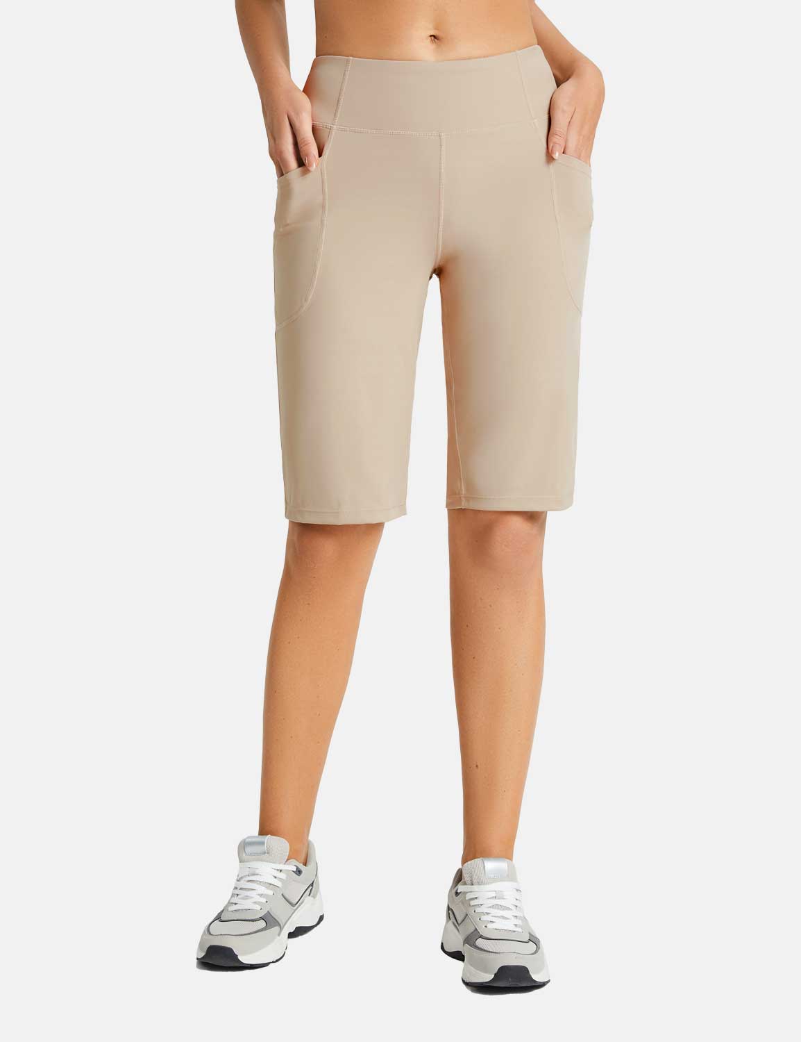 Baleaf Women's Flyleaf Pull-On Bermuda Shorts dbd005 Khaki Main