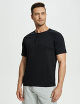 Baleaf Men's Short-Sleeve Henley T-Shirt (Website Exclusive) dbd067 Jet Black Side