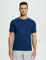 Baleaf Men's Short-Sleeve Henley T-Shirt (Website Exclusive) dbd067 Navy Peony Main