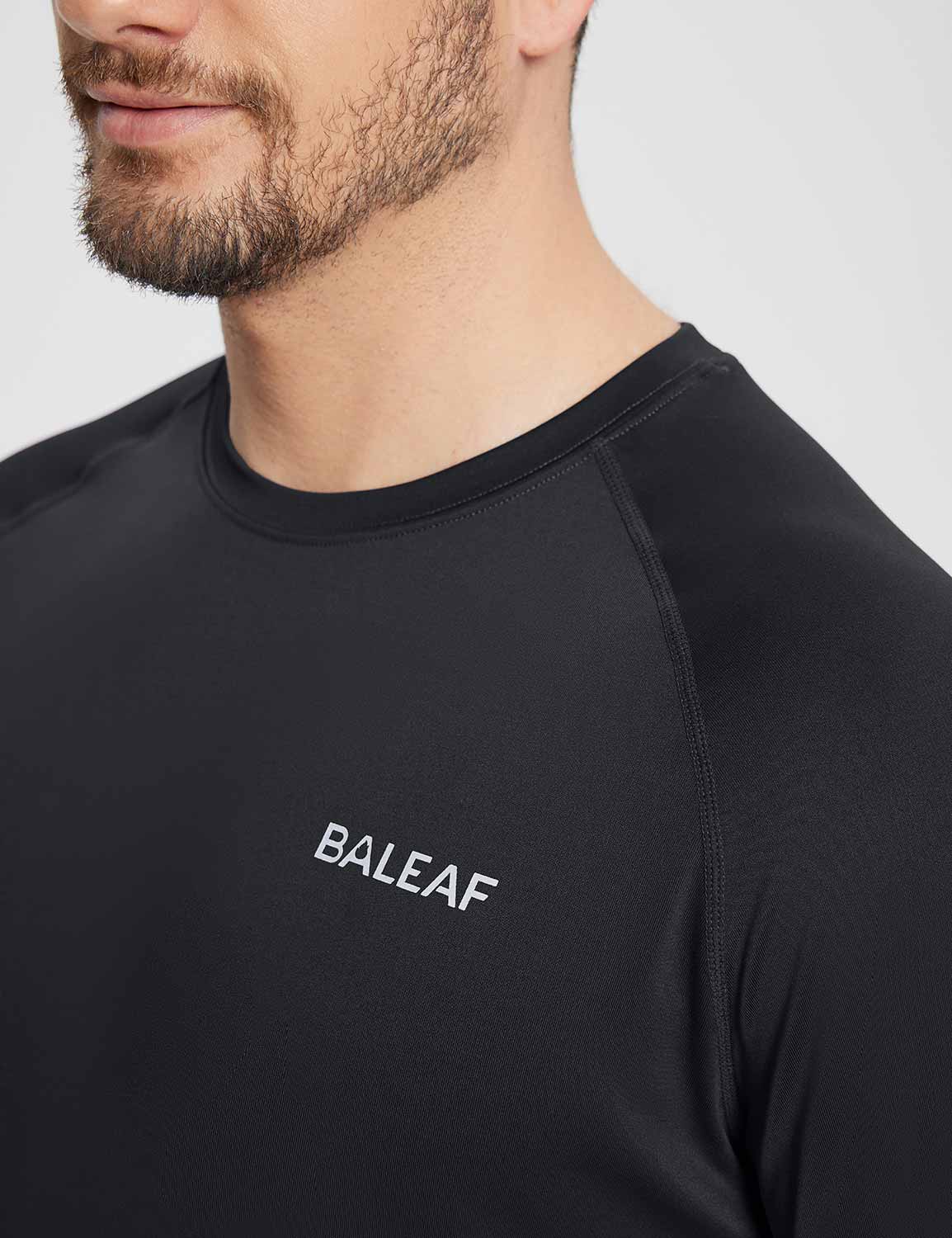 Baleaf Men's Sustainable Long-Sleeve Baselayer Anthracite Details